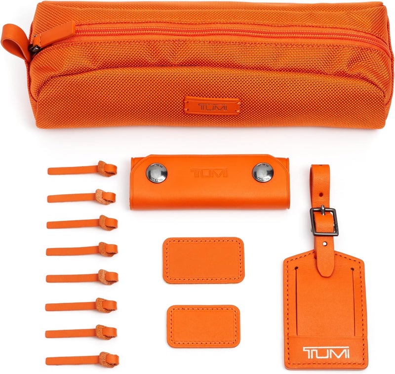 Tumi - Accents Kit - Includes 2 Leather Monogram Patches, 1 Leather Luggage Handle Wrap, 1 Luggage Tag & 8 Leather Zipper Pulls - Sunrise - Image 1